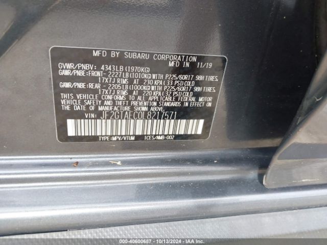 Photo 8 VIN: JF2GTAEC0L8217571 - SUBARU CROSSTREK 