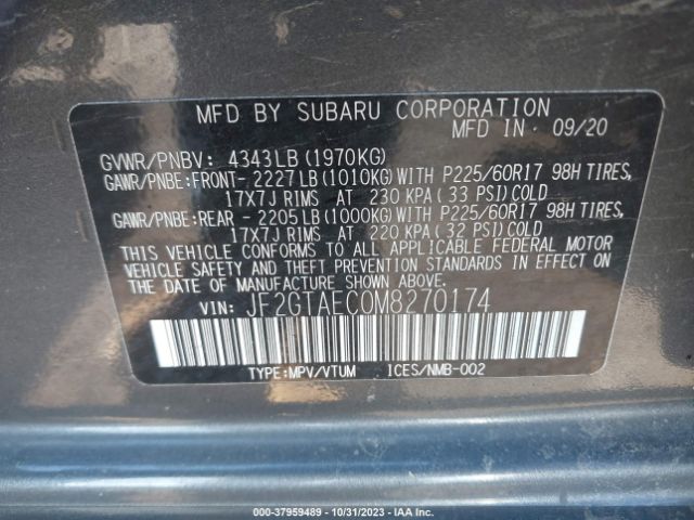 Photo 8 VIN: JF2GTAEC0M8270174 - SUBARU CROSSTREK 