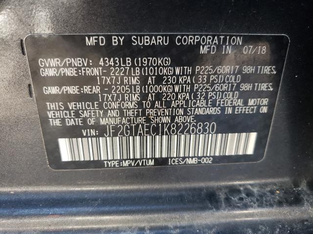 Photo 9 VIN: JF2GTAEC1K8226830 - SUBARU CROSSTREK 