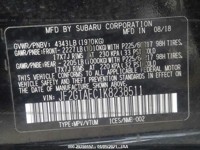 Photo 8 VIN: JF2GTAEC1K8238511 - SUBARU CROSSTREK 