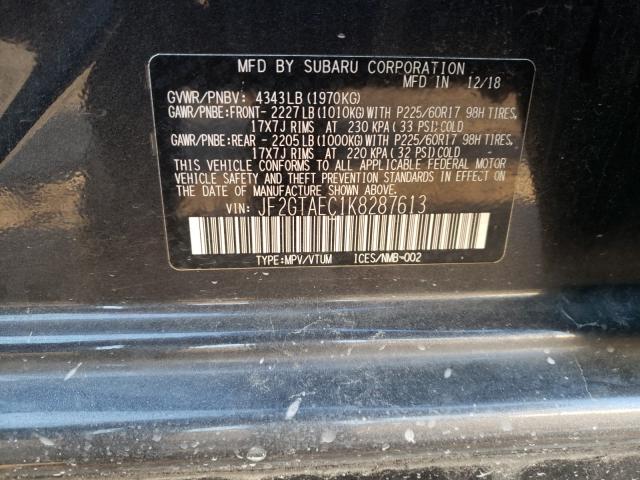 Photo 9 VIN: JF2GTAEC1K8287613 - SUBARU CROSSTREK 