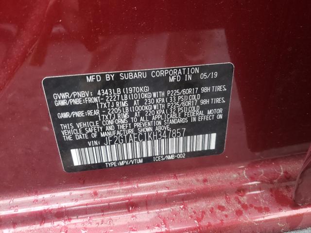 Photo 9 VIN: JF2GTAEC1KH347857 - SUBARU CROSSTREK 