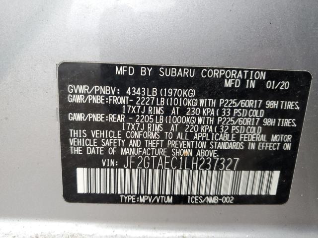 Photo 12 VIN: JF2GTAEC1LH237327 - SUBARU CROSSTREK 