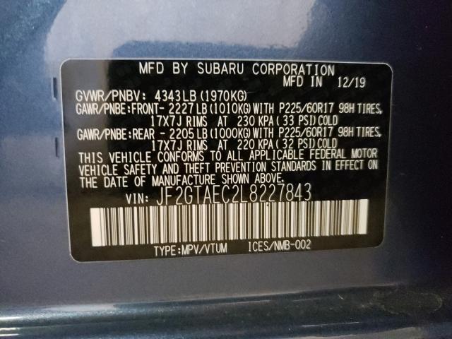 Photo 9 VIN: JF2GTAEC2L8227843 - SUBARU CROSSTREK 