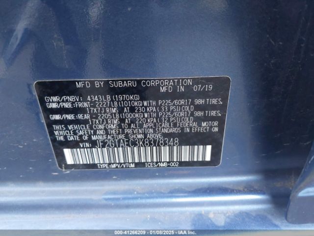 Photo 8 VIN: JF2GTAEC3K8378348 - SUBARU CROSSTREK 