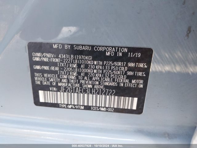 Photo 8 VIN: JF2GTAEC3LH212722 - SUBARU CROSSTREK 