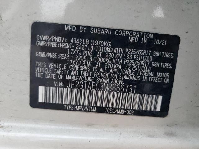 Photo 12 VIN: JF2GTAEC3M8666731 - SUBARU CROSSTREK 