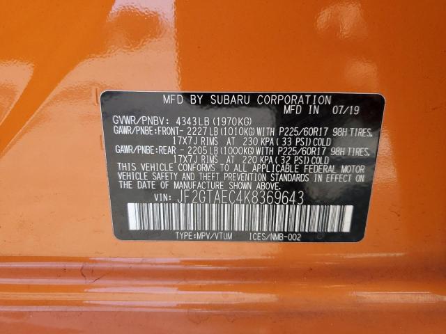 Photo 12 VIN: JF2GTAEC4K8369643 - SUBARU CROSSTREK 