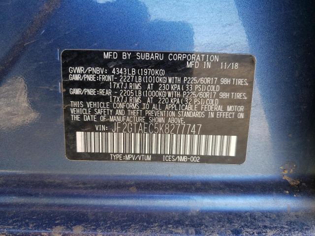 Photo 12 VIN: JF2GTAEC5K8277747 - SUBARU CROSSTREK 