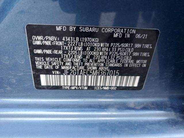 Photo 9 VIN: JF2GTAEC5MH367015 - SUBARU CROSSTREK 