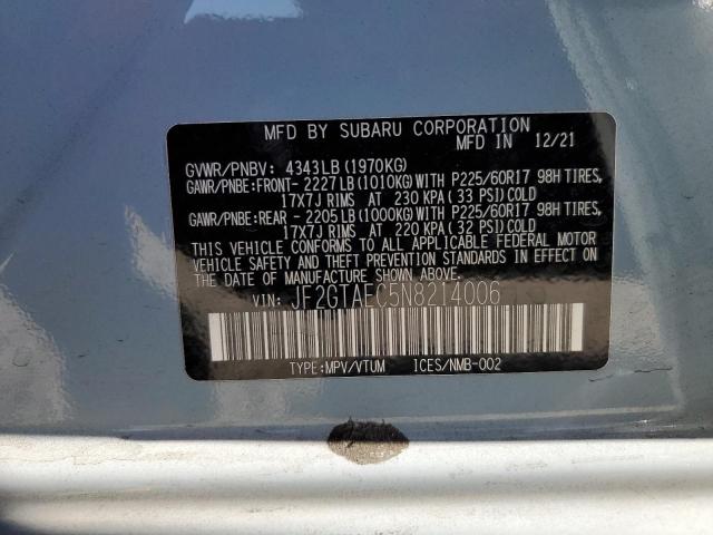 Photo 11 VIN: JF2GTAEC5N8214006 - SUBARU CROSSTREK 