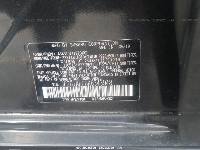 Photo 8 VIN: JF2GTAEC6K8343948 - SUBARU CROSSTREK 