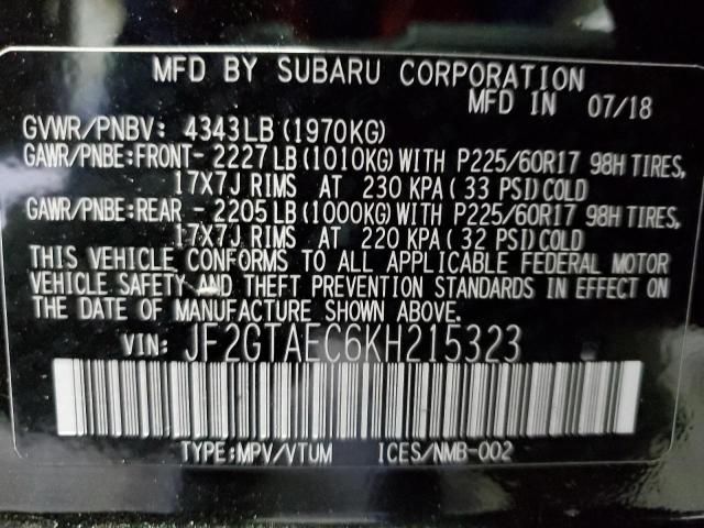 Photo 9 VIN: JF2GTAEC6KH215323 - SUBARU CROSSTREK 