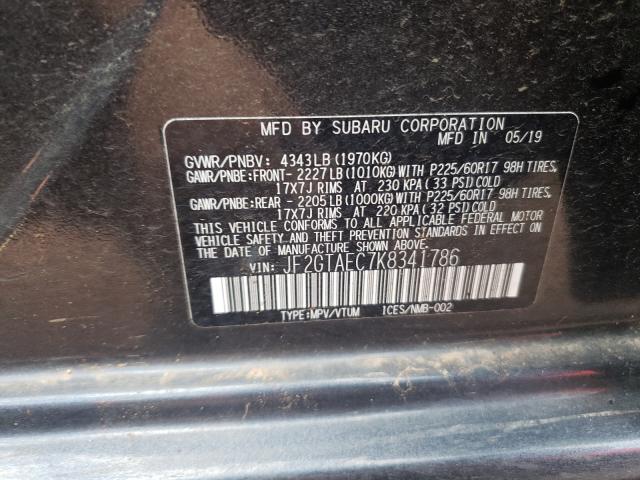 Photo 9 VIN: JF2GTAEC7K8341786 - SUBARU CROSSTREK 