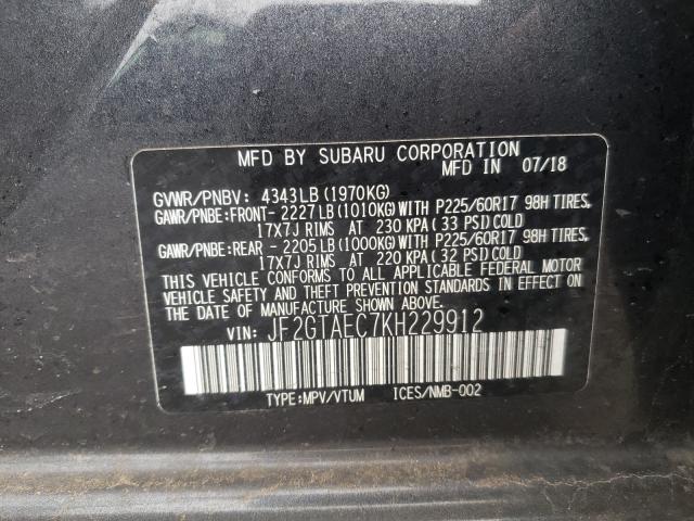 Photo 9 VIN: JF2GTAEC7KH229912 - SUBARU CROSSTREK 