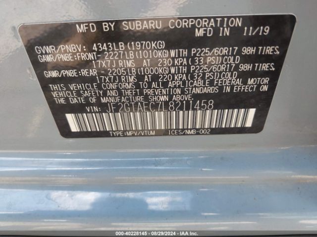 Photo 8 VIN: JF2GTAEC7L8211458 - SUBARU CROSSTREK 