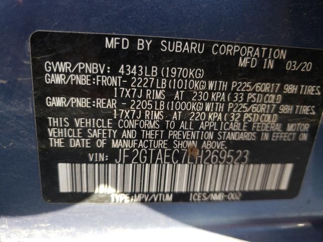 Photo 9 VIN: JF2GTAEC7LH269523 - SUBARU CROSSTREK 