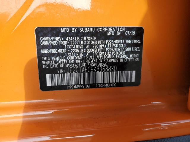 Photo 11 VIN: JF2GTAEC9K8368830 - SUBARU CROSSTREK 