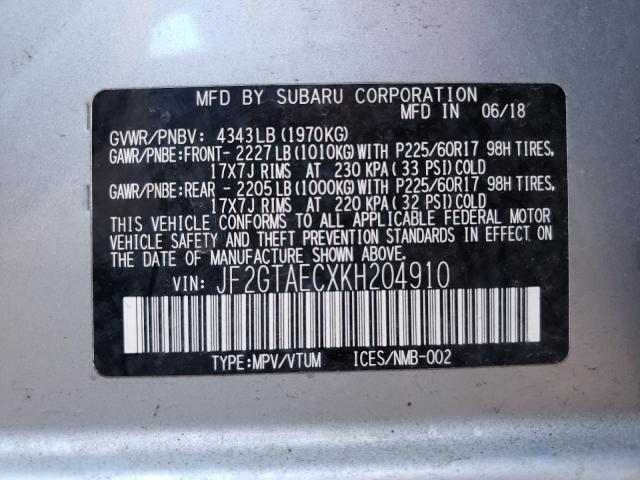 Photo 9 VIN: JF2GTAECXKH204910 - SUBARU CROSSTREK 