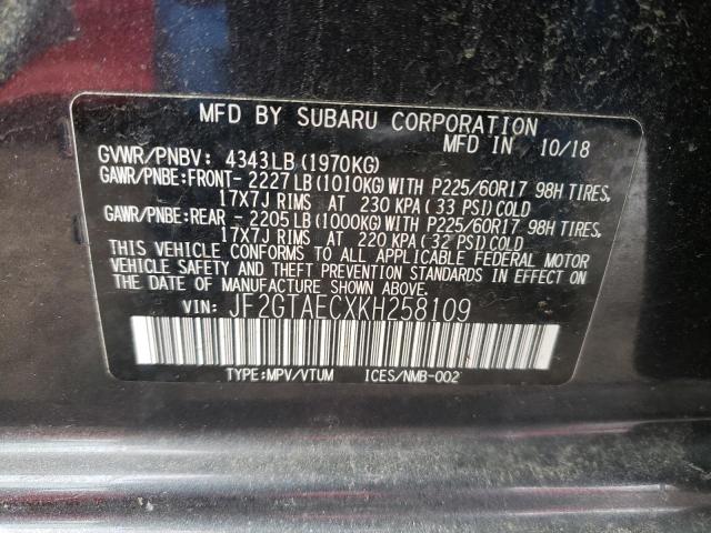 Photo 9 VIN: JF2GTAECXKH258109 - SUBARU CROSSTREK 