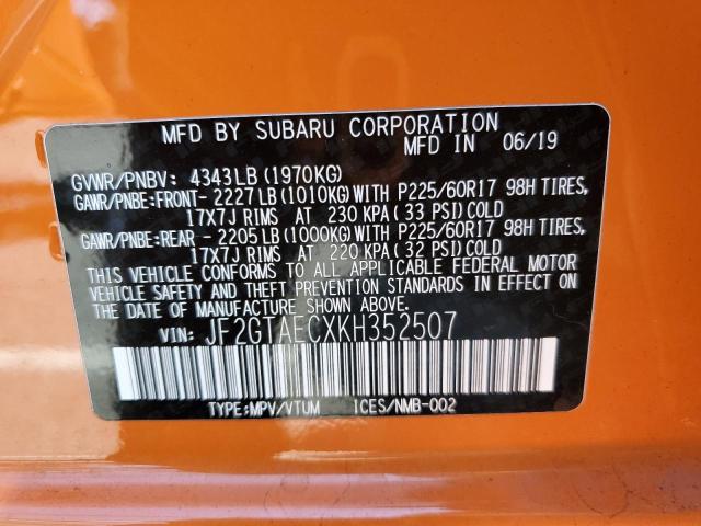 Photo 11 VIN: JF2GTAECXKH352507 - SUBARU CROSSTREK 