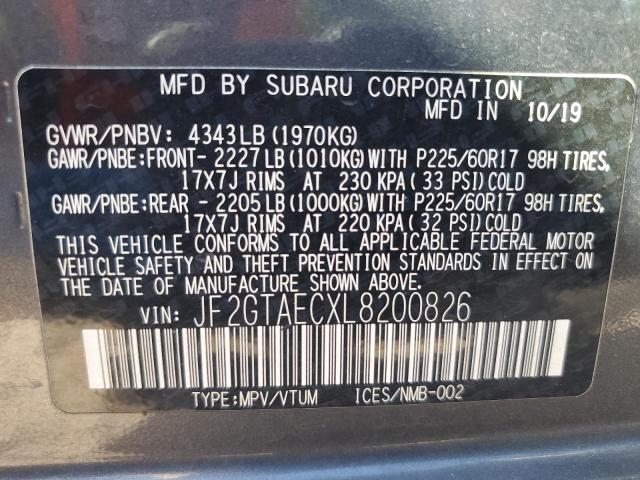 Photo 12 VIN: JF2GTAECXL8200826 - SUBARU CROSSTREK 