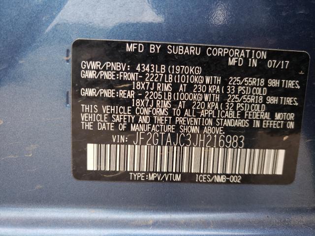 Photo 9 VIN: JF2GTAJC3JH216983 - SUBARU CROSSTREK 