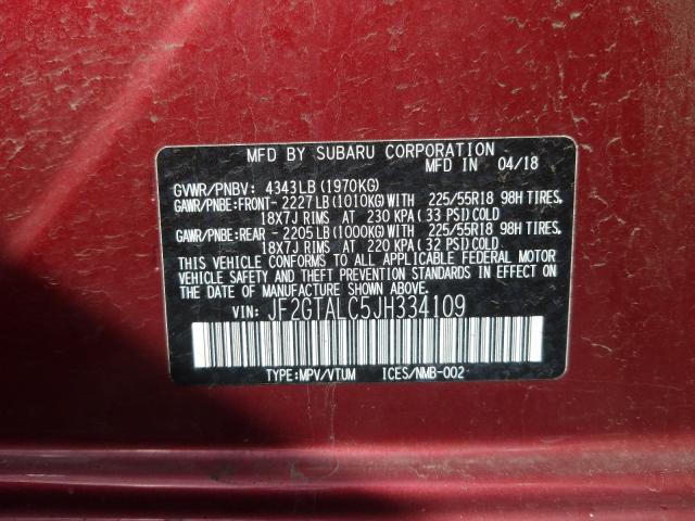 Photo 9 VIN: JF2GTALC5JH334109 - SUBARU CROSSTREK 