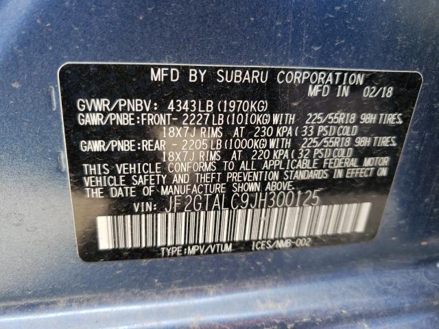 Photo 9 VIN: JF2GTALC9JH300125 - SUBARU CROSSTREK 