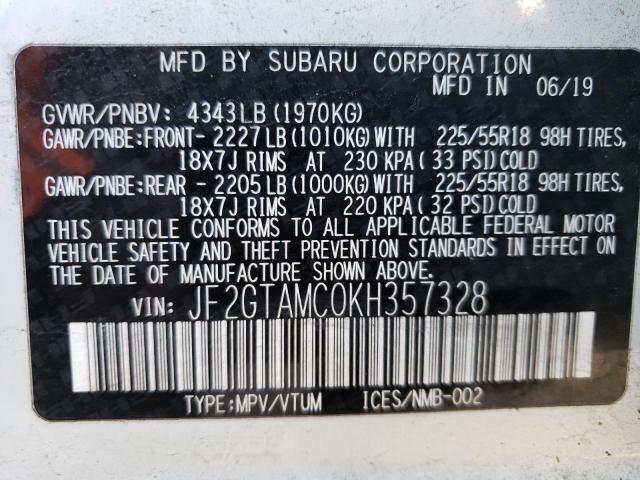 Photo 12 VIN: JF2GTAMC0KH357328 - SUBARU CROSSTREK 