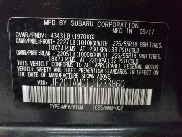 Photo 9 VIN: JF2GTAMC1JH233860 - SUBARU CROSSTREK 