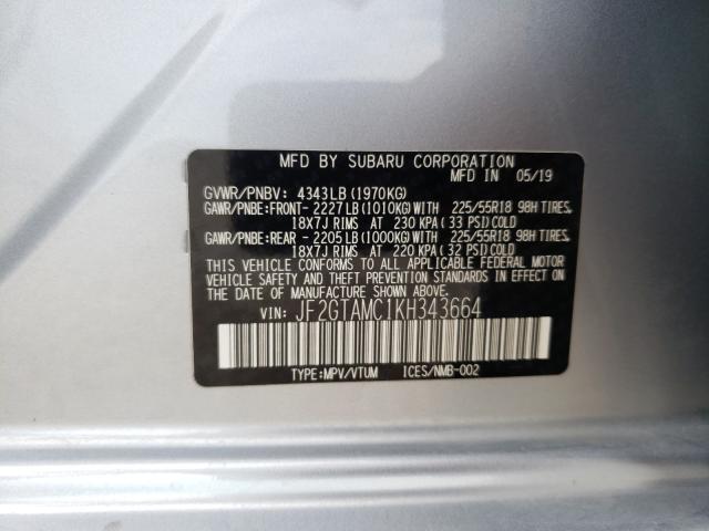 Photo 9 VIN: JF2GTAMC1KH343664 - SUBARU CROSSTREK 