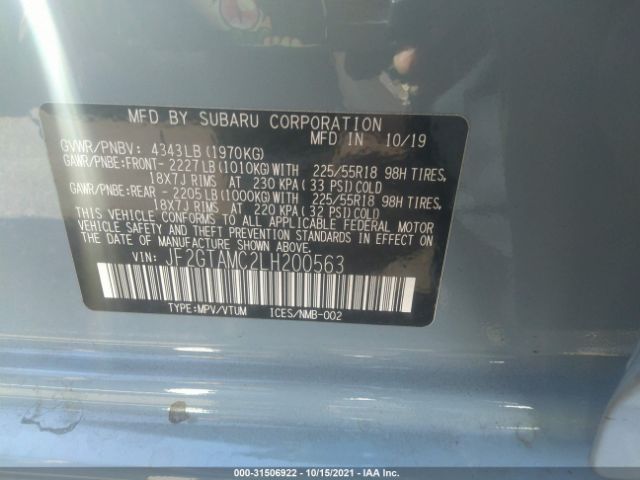 Photo 8 VIN: JF2GTAMC2LH200563 - SUBARU CROSSTREK 