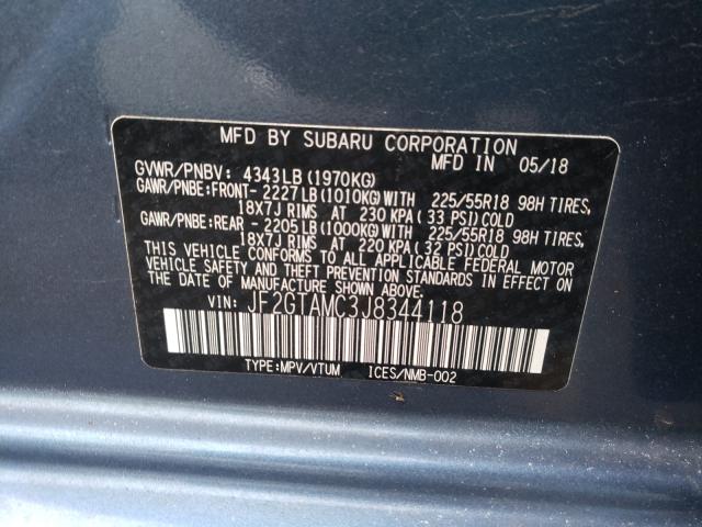 Photo 9 VIN: JF2GTAMC3J8344118 - SUBARU CROSSTREK 