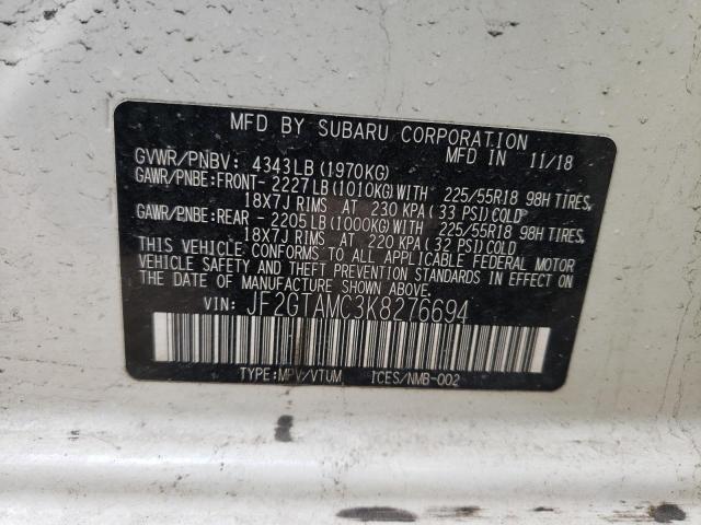 Photo 9 VIN: JF2GTAMC3K8276694 - SUBARU CROSSTREK 