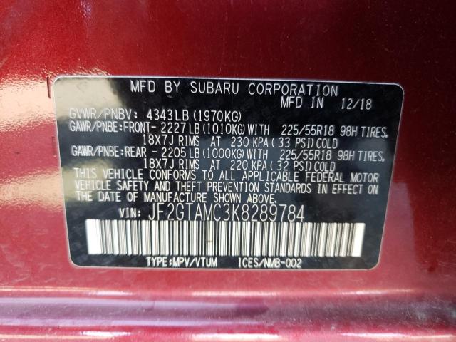 Photo 12 VIN: JF2GTAMC3K8289784 - SUBARU CROSSTREK 