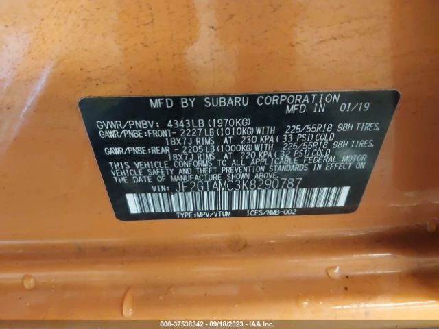 Photo 8 VIN: JF2GTAMC3K8290787 - SUBARU CROSSTREK 