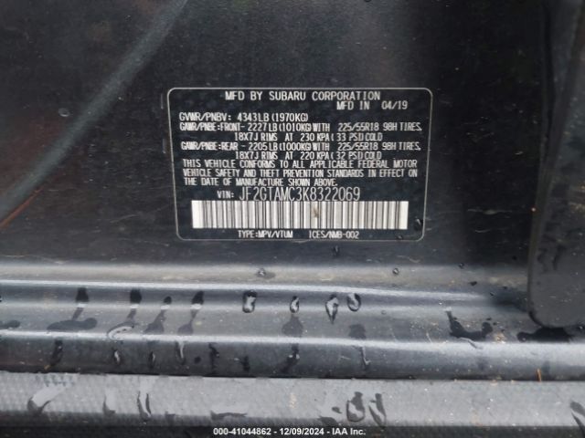 Photo 8 VIN: JF2GTAMC3K8322069 - SUBARU CROSSTREK 