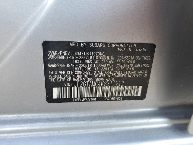 Photo 12 VIN: JF2GTAMC4K8311212 - SUBARU CROSSTREK 