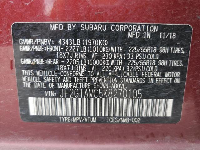 Photo 12 VIN: JF2GTAMC5K8270105 - SUBARU CROSSTREK 