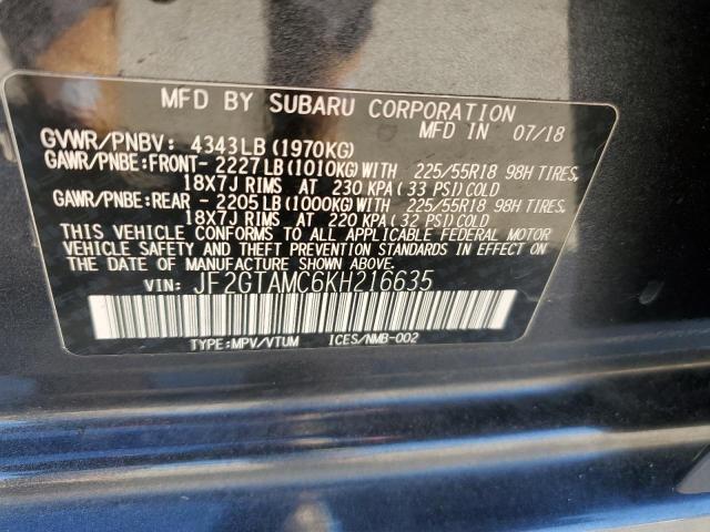 Photo 11 VIN: JF2GTAMC6KH216635 - SUBARU CROSSTREK 