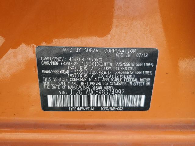 Photo 12 VIN: JF2GTAMC8K8374992 - SUBARU CROSSTREK 