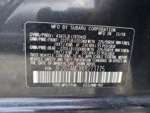 Photo 12 VIN: JF2GTAMCXK8273775 - SUBARU CROSSTREK 