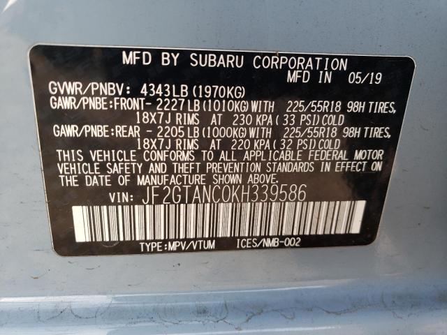 Photo 11 VIN: JF2GTANC0KH339586 - SUBARU CROSSTREK 