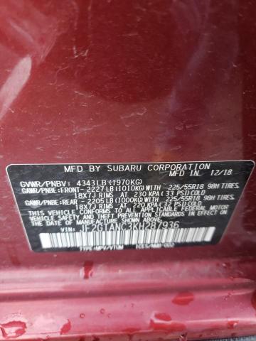 Photo 9 VIN: JF2GTANC3KH287936 - SUBARU CROSSTREK 