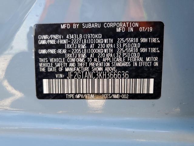 Photo 11 VIN: JF2GTANC3KH366636 - SUBARU CROSSTREK 