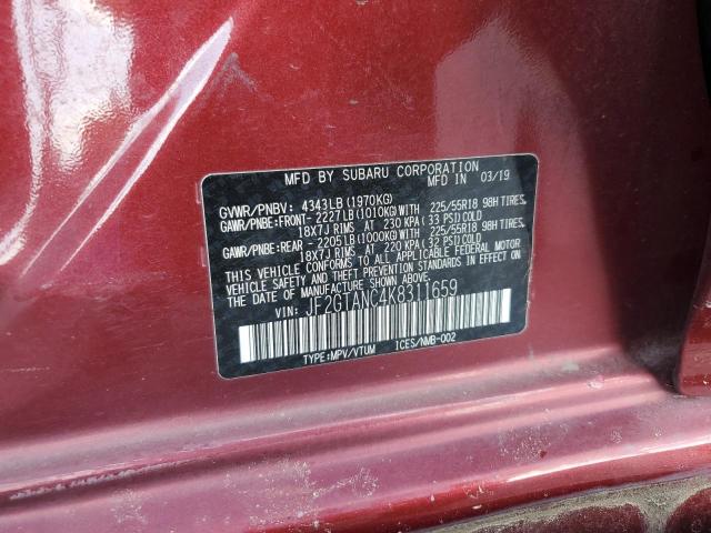 Photo 12 VIN: JF2GTANC4K8311659 - SUBARU CROSSTREK 