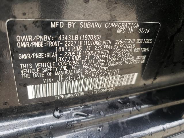 Photo 9 VIN: JF2GTANC5K8220030 - SUBARU CROSSTREK 