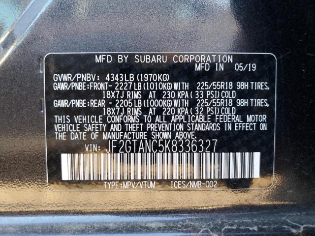 Photo 11 VIN: JF2GTANC5K8336327 - SUBARU CROSSTREK 