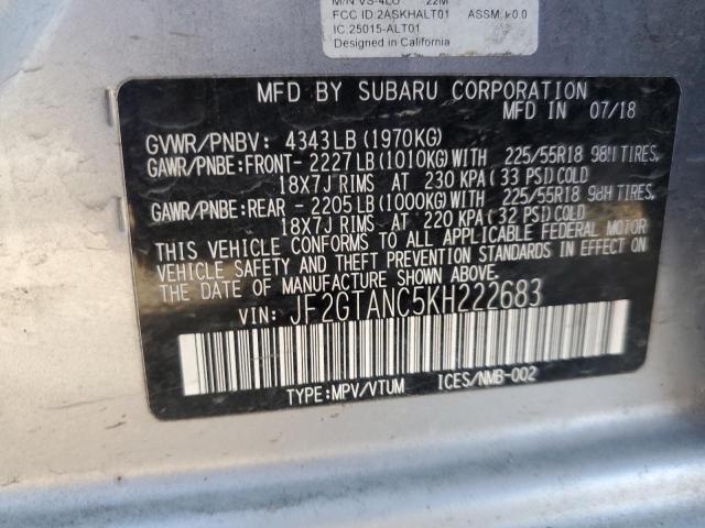 Photo 9 VIN: JF2GTANC5KH222683 - SUBARU CROSSTREK 